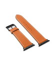 シュリンク Apple Watch レザーバンド【44mm/45mm/46mm/49mm, M/Lサイズ】 (アダプター:ブラック)