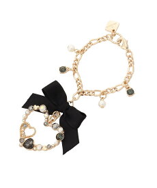 & chouette リボンハートバッグチャーム アンドシュエット ファッション雑貨 チャーム・キーチェーン ピンク ブラック ホワイト