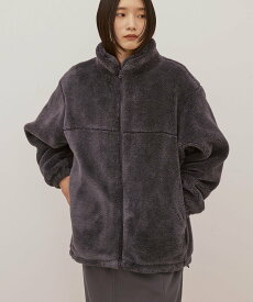 AMERICAN HOLIC スタンドカラーミニファーブルゾン アメリカンホリック ジャケット・アウター その他のジャケット・アウター グレー ブラウン【送料無料】