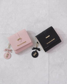 JILL by JILL STUART チャーム付きミニウォレット ジル バイ ジル スチュアート 財布・ポーチ・ケース 財布 ブラック ピンク【送料無料】