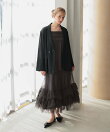 volume tulle jacket set dress
