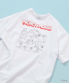 【SALE／20%OFF】FREAK'S STORE 限定展開 DISNEY/ディズニー/ミッキーマウス /モノクロ バックプリント クルーネック Tシャツ フリークスストア トップス カットソー・Tシャツ ホワイト ネイビー グレー ピンク【送料無料】