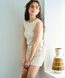 【SALE／20%OFF】FREAK'S STORE 限定展開 サイド 紐 ギャザー タンク 2セット 水着(トップス・パンツ) フリークスストア 水着・スイムグッズ 水着 ベージュ ブラック ブラウン【送料無料】