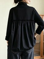 Doux Belle バックギャザーハイネック異素材切り替えプルオーバー レディース トップス ドゥー・ベル ト…