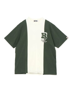 A BATHING APE BAPE BADGES COLOR BLOCKING TEE ア ベイシング エイプ トップス カットソー・Tシャツ グリーン レッド【送料無料】