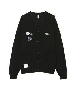 MANASTASH *BILLIONAIRE BOYS CLUB/MOHAIR CARDIGAN WITH BADGE �}�i�X�^�b�V�� �g�b�v�X �J�[�f�B�K�� �u���b�N �u���E���y���������z