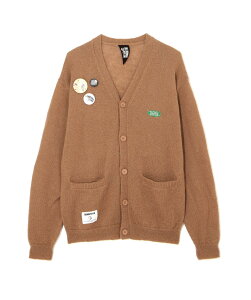 MANASTASH *BILLIONAIRE BOYS CLUB/MOHAIR CARDIGAN WITH BADGE �}�i�X�^�b�V�� �g�b�v�X �J�[�f�B�K�� �u���b�N �u���E���y���������z