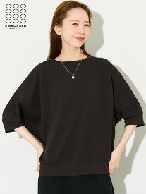 coca 【速乾/しわになりにくい】エンボスドルマントップス コカ トップス カットソー・Tシャツ グレー ブラウン ベージュ ブラック