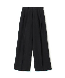 【SALE／40%OFF】MACPHEE リネンレーヨンツイル タックワイドパンツ トゥモローランド パンツ スラックス・ドレスパンツ ネイビー【送料無料】