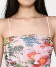 LACROIXフローラルワンピース アシンメトリーフリル 結婚式 二次会