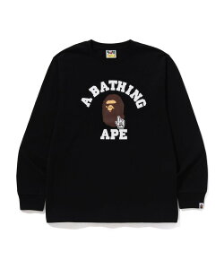 A BATHING APE GO APE POINTER COLLEGE LS TEE BAPEC �A �x�C�V���O �G�C�v �g�b�v�X �J�b�g�\�[�ET�V���c �z���C�g �u���b�N�y���������z