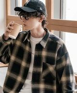 Rocky Monroe オーバーサイズレギュラーカラービエラネルシャツ チェック/オンブレチェック/無地 ロッキ…