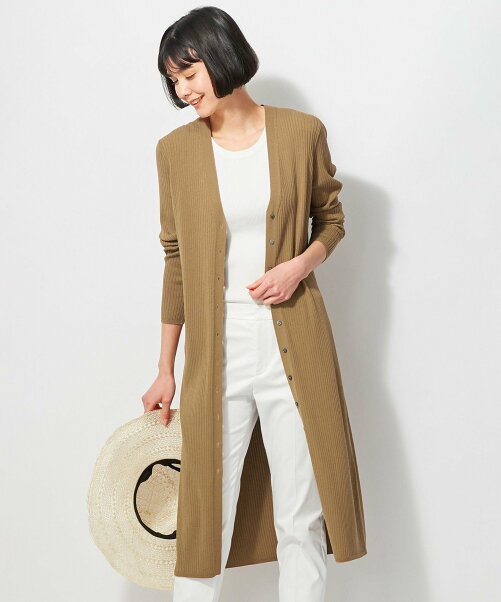 23区 洗える ドライコットンポリエステル リブ ロングカーディガン Rakuten Fashion 楽天ファッション 旧楽天 ブランドアベニュー Bk5601