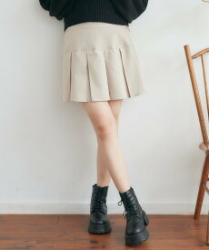 【SALE／10%OFF】RETRO GIRL ボックスプリーツミニSK レトロガール スカート ミニスカート グレー ブラック ベージュ