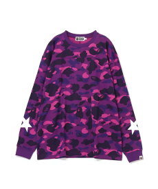 A BATHING APE COLOR CAMO RELAXED FIT L/S TEE ア ベイシング エイプ トップス カットソー・Tシャツ ネイビー パープル ホワイト レッド イエロー【送料無料】