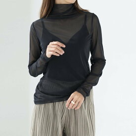 【SALE／27%OFF】COCOMOMO シアートップス 長袖 シアーインナー ハイネック シアーブラウス インナー ココモモ トップス カットソー・Tシャツ ピンク ブラック オレンジ グリーン ベージュ パープル ネイビー ホワイト グレー イエロー ブラウン