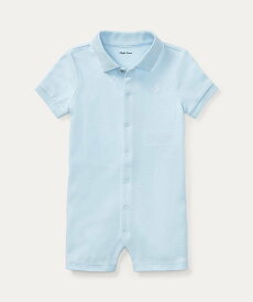 POLO RALPH LAUREN (ベビー)コットン インターロック ポロ ショートオール ラルフローレン マタニティウェア・ベビー用品 ロンパース・カバーオール ブルー【送料無料】