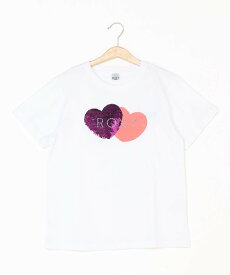 【SALE／40%OFF】ROXY (K)MINI TWIN HEART ロキシー トップス カットソー・Tシャツ グレー ピンク ホワイト