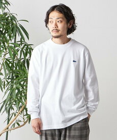 SHIPS any 【SHIPS any別注】LACOSTE: ワンポイント ピケ クルーネック Tシャツ (ロンT)◇ シップス トップス カットソー・Tシャツ ブラック ホワイト ネイビー【送料無料】