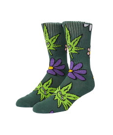 HUF GREEN BUDDY BLOSSOM SOCK HUF ハフ ソックス ハフ 靴下・レッグウェア 靴下 グレー グリーン ホワイト