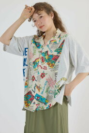 【SALE／20%OFF】RODEO CROWNS WIDE BOWL ドッキングアロハビッグシャツ ロデオクラウンズワイドボウル トップス シャツ・ブラウス ブラック ホワイト レッド【送料無料】