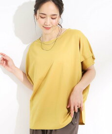 【SALE／50%OFF】SHOO・LA・RUE 【S-LL/UV/吸水速乾】さらりと着こなす 肩タックゆるトップス シューラルー トップス カットソー・Tシャツ イエロー ネイビー オレンジ