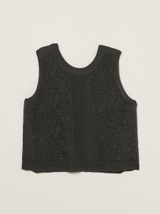 three dots Panama lace 2way tank �X���[�h�b�c �g�b�v�X �m�[�X���[�u�E�^���N�g�b�v �u���b�N �x�[�W�� �z���C�g �s���N�y���������z