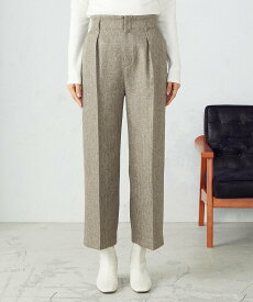 【SALE／46%OFF】COMME CA ISM ツイード調ヘリンボーン ワイドパンツ コムサイズム パンツ その他のパンツ ブラック グレー ブラウン【送料無料】