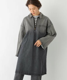 【SALE／55%OFF】LEPSIM デニムハーフジップチュニックワンピース レプシィム ワンピース・ドレス チュニック ブルー ブラック