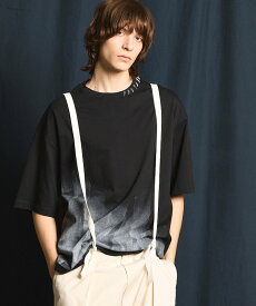 MAISON SPECIAL Abstract Hand-Rolling Printed Oversized Stitched Crew Neck T-shirt メゾンスペシャル トップス カットソー・Tシャツ ブラック ホワイト【送料無料】