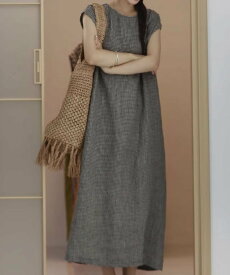 CADBURY ギンガムフレンチシンプルロングワンピース スピーガ ワンピース・ドレス ワンピース ブラック【送料無料】