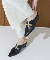 【SALE／50%OFF】EVOL 【S-LLサイズ展開・柔らかい】ゴールドモチーフウエッジミュール イーボル シュー…