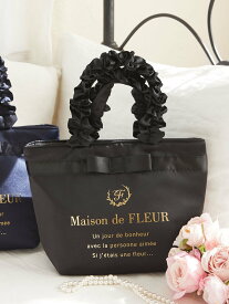 Maison de FLEUR ブランドロゴフリルハンドルトートSバッグ メゾン ド フルール バッグ その他のバッグ ブラック ネイビー【送料無料】