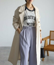 【SALE／66%OFF】mitis mitis/(W)ピーチ起毛オーバーサイズトレンチコート リラクロ ジャケット・アウター トレンチコート カーキグリーン ベージュ