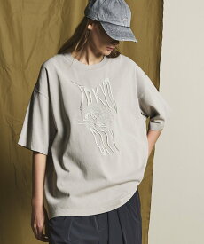 MAISON SPECIAL 「TOKYO CITY」Dragon Embroidery Prime-Over Pigment Crew Neck T-shirt メゾンスペシャル トップス カットソー・Tシャツ【送料無料】