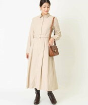 楽天市場】シャツワンピ ベルト付（カラーベージュ）（レディース 