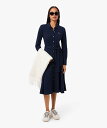 【SALE／40%OFF】LACOSTE 鹿の子地ポロカラーシャツドレス ラコステ ワンピース・ドレス シャツワンピース ネイビー グリーン【送料無料】