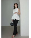 シルクタッチコットンバルーンヘムドッキングTシャツ
