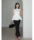 シルクタッチコットンバルーンヘムドッキングTシャツ