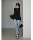シルクタッチコットンバルーンヘムドッキングTシャツ