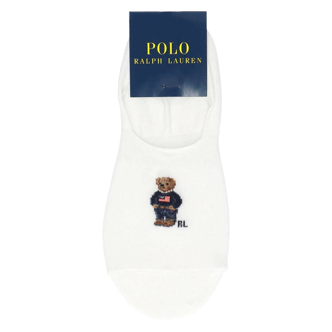 POLO RALPH LAUREN POLO RALPH LAUREN オーガニックコットン混 デニムミニベア フットカバー ソックス ナイガイ 靴下・レッグウェア 靴下 ベージュ ネイビー ブラック ホワイト - メイン画像 3