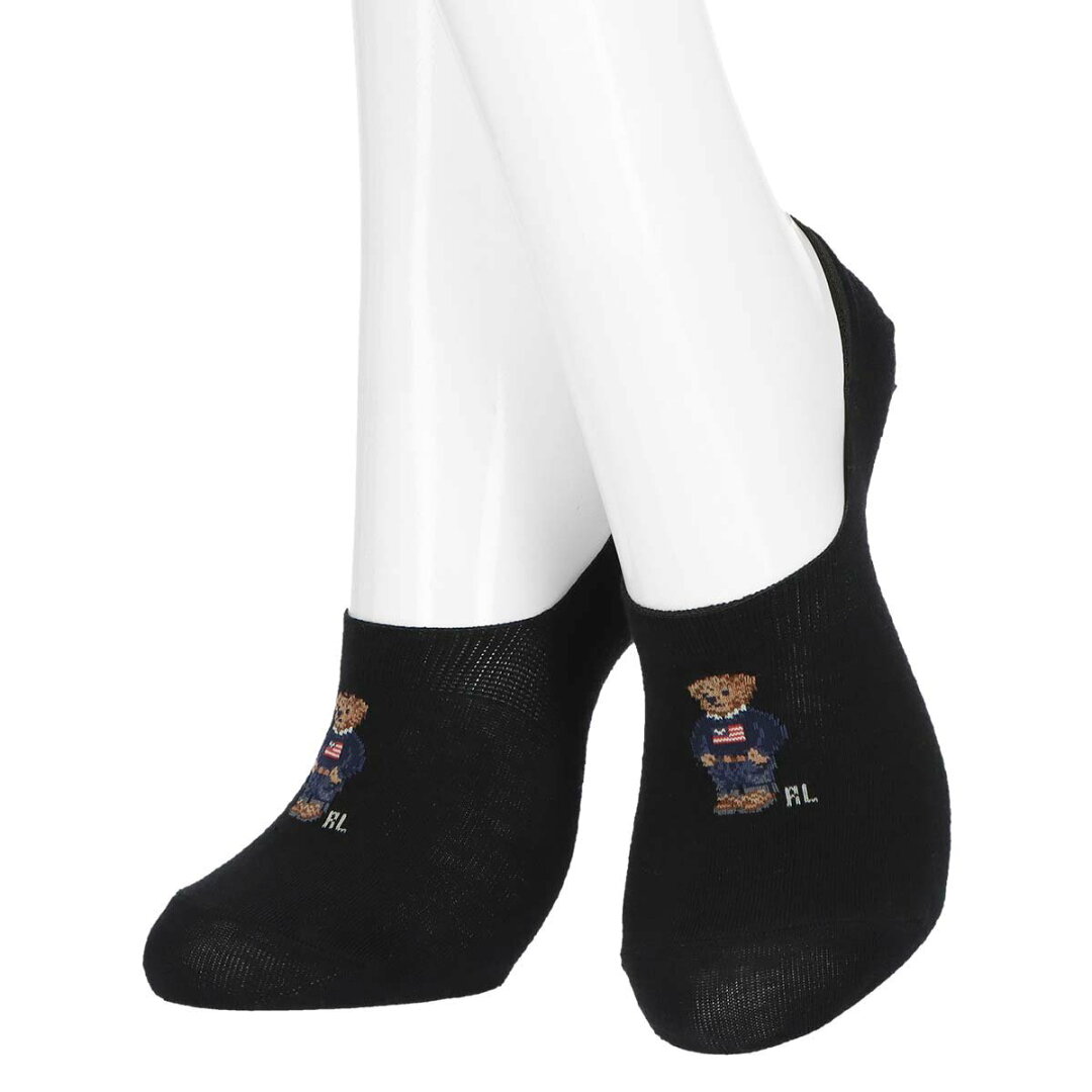 POLO RALPH LAUREN POLO RALPH LAUREN オーガニックコットン混 デニムミニベア フットカバー ソックス ナイガイ 靴下・レッグウェア 靴下 ベージュ ネイビー ブラック ホワイト - メイン画像 7