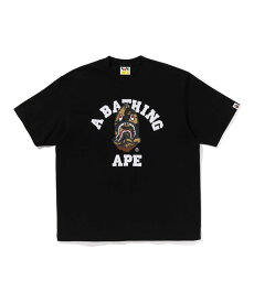 A BATHING APE 1ST CAMO SHARK SEIJIN COLLEGE RELAXED FIT TEE ア ベイシング エイプ トップス カットソー・Tシャツ ホワイト ブラック【送料無料】