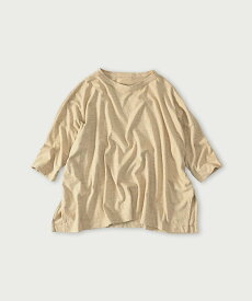 45R 天竺のビッグスリットTシャツ(トップ) フォーティファイブアール トップス カットソー・Tシャツ ベージュ ブルー【送料無料】