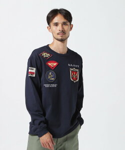AVIREX sWEB&DEPOTtTOP GUN PATCHED L/S T-SHIRT / gbvK pb`h  TVc / AVIREX ABbNX gbvX Jbg\[ETVc lCr[ zCg ubN IWyz