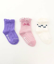 【SALE／20%OFF】組曲 KIDS 【13-24cm】3足セット ソックス クミキョク 靴下・レッグウェア 靴下 ピンク ネイビー