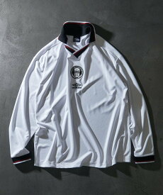 【SALE／30%OFF】UMBRO 別注 Soccer Game Shirt Double Logo フリークスストア トップス カットソー・Tシャツ ホワイト グリーン ネイビー【送料無料】