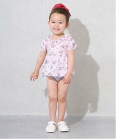 【SALE／48%OFF】petit main 【一部WEB限定カラー】【SWIM】パフスリーブタンキニ ナルミヤオンライン 水着・スイムグッズ 水着 ネイビー ピンク ホワイト