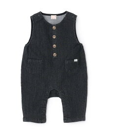 【SALE／30%OFF】petit main デニムサロペット ナルミヤオンライン マタニティウェア・ベビー用品 ベビートップス ホワイト ネイビー