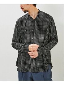 【SALE／40%OFF】EDIFICE 【LA BOUCLE】パターン スタンドカラーシャツ エディフィス トップス シャツ・ブラウス ブラック【送料無料】